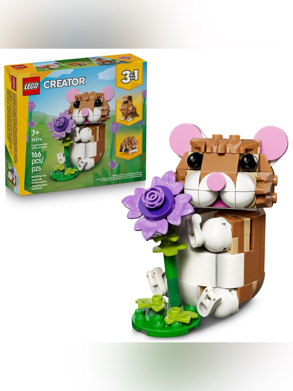 LEGO Creator 3 in 1 Cute Hamster with a Flower 31376 NEW!